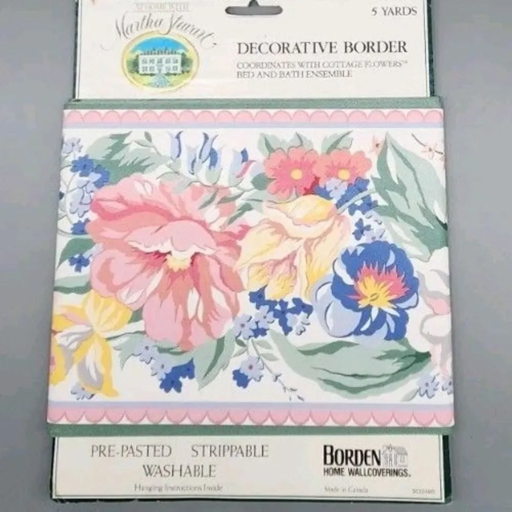 Martha Stewart Floral Wallpaper Border Cottage 5 Yards Set of 7 Decorative